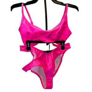 Club EXX Vibrant Pink Bikini with Cut-Out Design, SZ Med, NWT